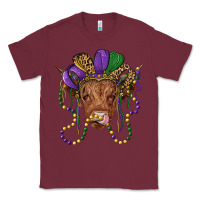 Burgundy highland cow with mardi gras hat Classic Tee - RanaPortraitStore