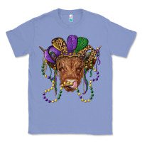 Colony Blue highland cow with mardi gras hat Classic Tee - RanaPortraitStore