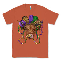 Copper highland cow with mardi gras hat Classic Tee - RanaPortraitStore