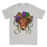 Moon Dust highland cow with mardi gras hat Classic Tee - RanaPortraitStore