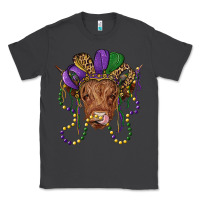 Smoke highland cow with mardi gras hat Classic Tee - RanaPortraitStore