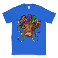 True Royal highland cow with mardi gras hat Classic Tee - RanaPortraitStore