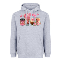 Heather Grey floral coffee cups Heavyweight Hoodie - JahusDesignShop