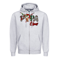 Heather Grey papa claus Zipper Hoodie - RanaPortraitStore