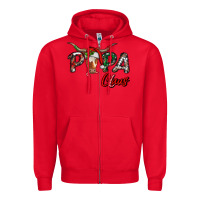 Red papa claus Zipper Hoodie - RanaPortraitStore