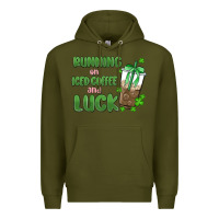 Army Green iced coffee and luck Premium Hoodie - MaliasSmallBusiness
