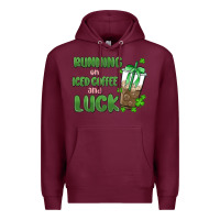 Burgundy iced coffee and luck Premium Hoodie - MaliasSmallBusiness