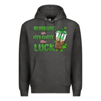 Charcoal Heather iced coffee and luck Premium Hoodie - MaliasSmallBusiness