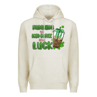Oatmeal Heather iced coffee and luck Premium Hoodie - MaliasSmallBusiness