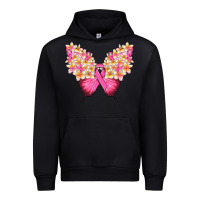 Black Pink ribbon Breast Cancer butterfly Urban Hoodie - NancyCooperArtShop