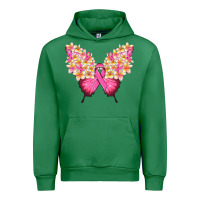Emerald Pink ribbon Breast Cancer butterfly Urban Hoodie - NancyCooperArtShop