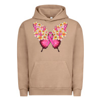 Pigment Burro Pink ribbon Breast Cancer butterfly Urban Hoodie - NancyCooperArtShop