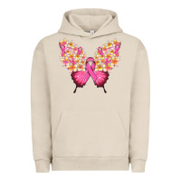 Pigment French Oak Pink ribbon Breast Cancer butterfly Urban Hoodie - NancyCooperArtShop