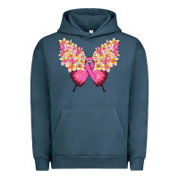 Pigment Midnight Navy Pink ribbon Breast Cancer butterfly Urban Hoodie - NancyCooperArtShop