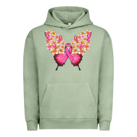 Pigment Oil Green Pink ribbon Breast Cancer butterfly Urban Hoodie - NancyCooperArtShop