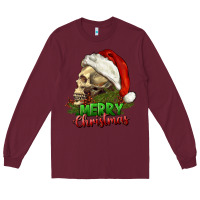 Burgundy Merry Christmas Long Sleeve Tee - RanaPortraitStore