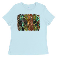 Baby Blue western camouflage brushstroke Ladies Tee - BarkalooDesign