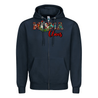 Navy mama claus Zipper Hoodie - RanaPortraitStore
