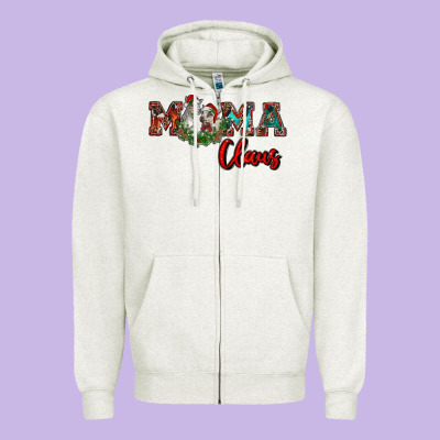 Mama Claus Zipper Hoodie Designed By Ranaportraitstore