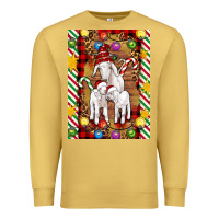 Antique Gold Christmas goat family Premium Sweatshirt - Artiststas