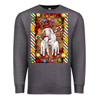 Charcoal Heather Christmas goat family Premium Sweatshirt - Artiststas