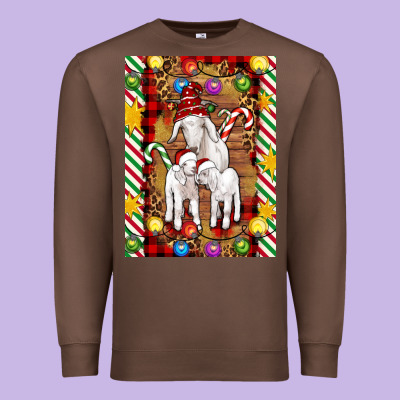 Christmas Goat Family Premium Sweatshirt Designed By Artiststas