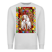 Dove Grey Christmas goat family Premium Sweatshirt - Artiststas
