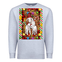 Heather Grey Christmas goat family Premium Sweatshirt - Artiststas