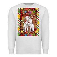 Oatmeal Heather Christmas goat family Premium Sweatshirt - Artiststas
