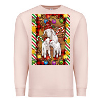Pale Pink Christmas goat family Premium Sweatshirt - Artiststas
