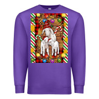 Purple Christmas goat family Premium Sweatshirt - Artiststas