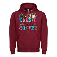 Burgundy no talkie before coffee Zipper Hoodie - Zillion Design Studio