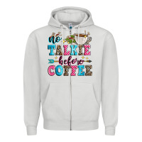 Dove Grey no talkie before coffee Zipper Hoodie - Zillion Design Studio