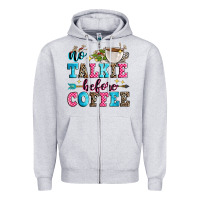 Heather Grey no talkie before coffee Zipper Hoodie - Zillion Design Studio