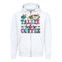White no talkie before coffee Zipper Hoodie - Zillion Design Studio