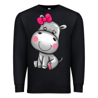 Black cute hippopotamus Premium Sweatshirt - AdoDesignShop