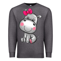 Charcoal Heather cute hippopotamus Premium Sweatshirt - AdoDesignShop
