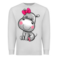 Dove Grey cute hippopotamus Premium Sweatshirt - AdoDesignShop