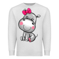 Oatmeal Heather cute hippopotamus Premium Sweatshirt - AdoDesignShop