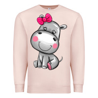 Pale Pink cute hippopotamus Premium Sweatshirt - AdoDesignShop