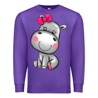 Purple cute hippopotamus Premium Sweatshirt - AdoDesignShop