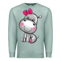 Seafoam cute hippopotamus Premium Sweatshirt - AdoDesignShop