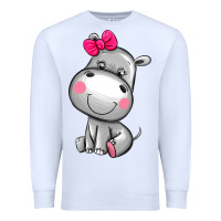 White cute hippopotamus Premium Sweatshirt - AdoDesignShop
