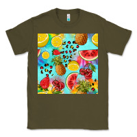 Army Green fruits tie dye seamless pattern Classic Tee - Zillion Design Studio