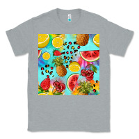 Heather Grey fruits tie dye seamless pattern Classic Tee - Zillion Design Studio