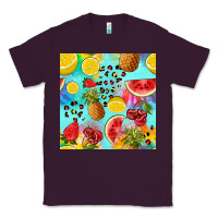 Plum fruits tie dye seamless pattern Classic Tee - Zillion Design Studio