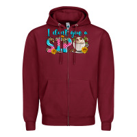 Burgundy i don't give a sip Zipper Hoodie - Zillion Design Studio