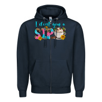 Navy i don't give a sip Zipper Hoodie - Zillion Design Studio