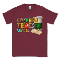 Burgundy coffee teach repeat Classic Tee - texasbilliewilder