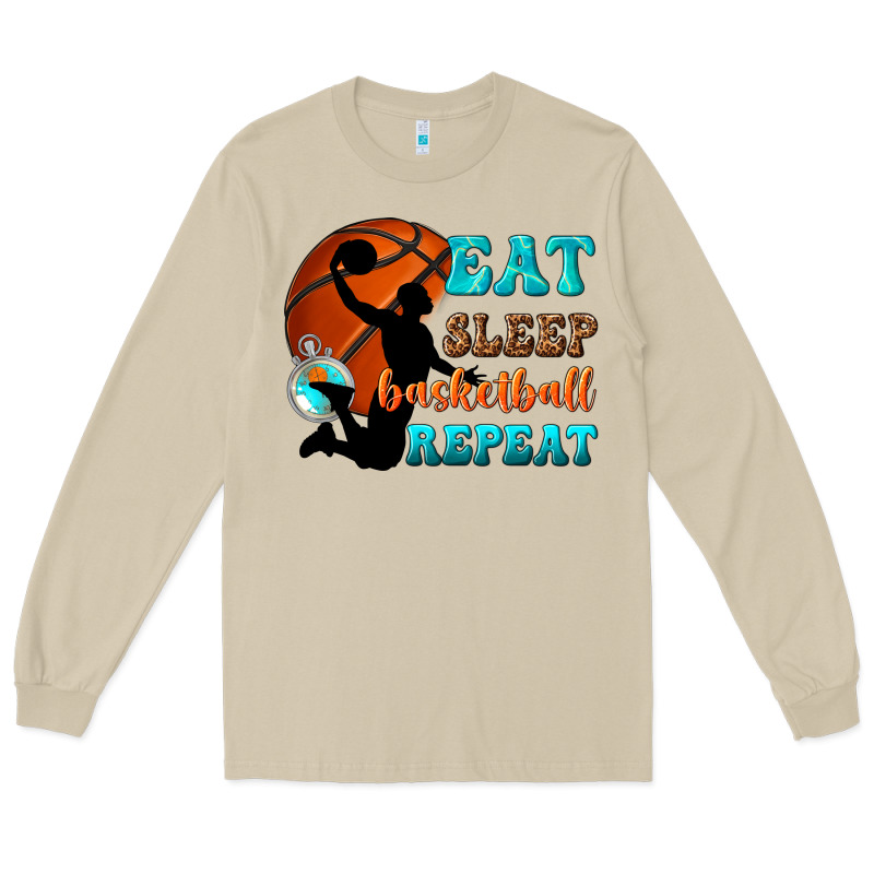 Eat Sleep Basketball Repeat Long Sleeve Tee by texasbilliewilder | Teevron